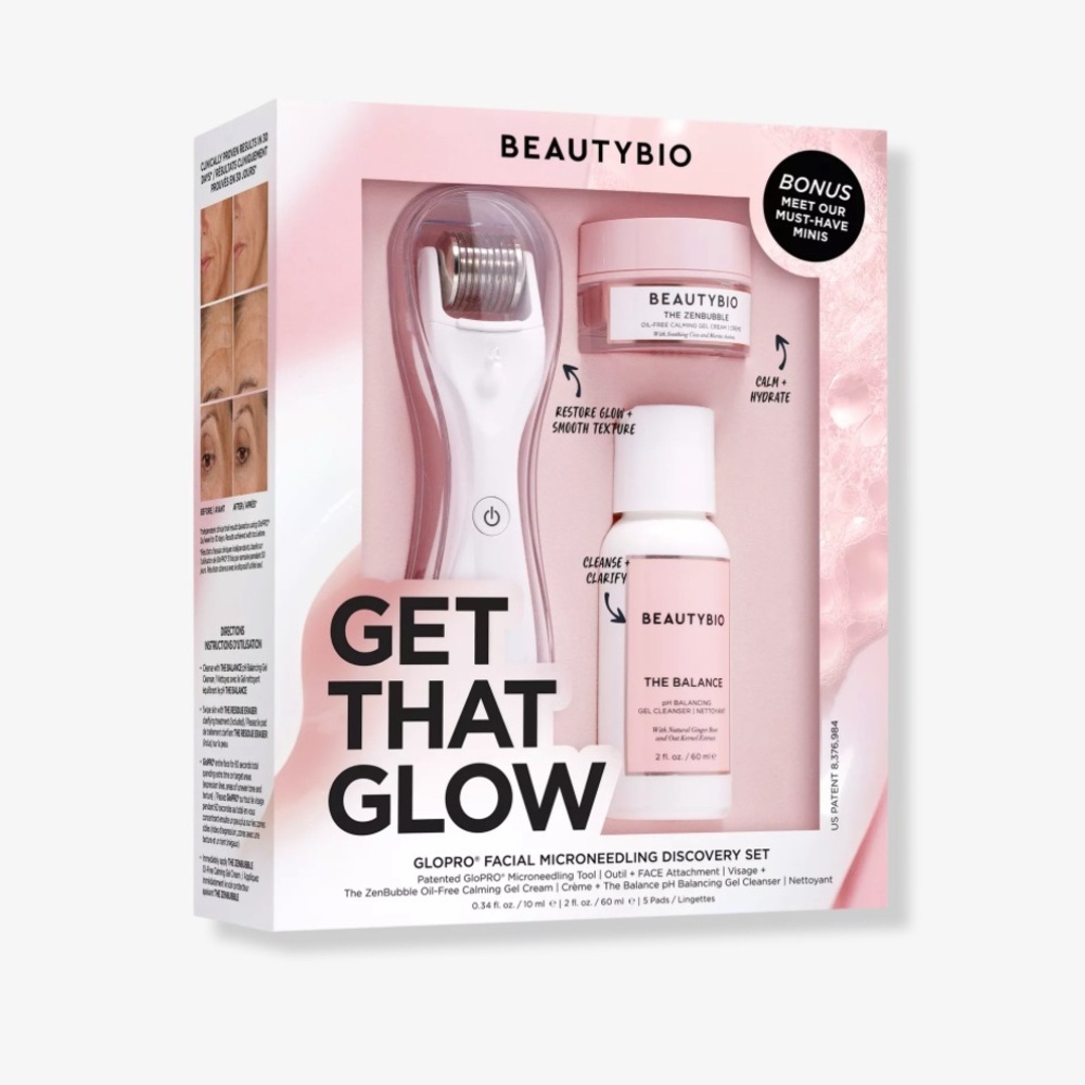 NEW Beauty Bio Get That Glow GloPRO Facial Microneedling Discovery Set